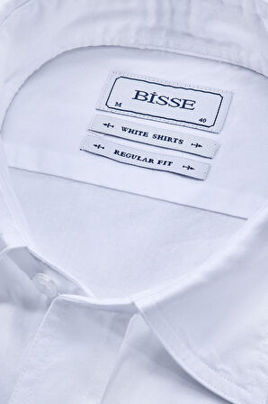 Bisse Klasik Spor Yaka Uzun Kollu Regular Fit Beyaz Erkek Gömlek GMKLS4KSP242049_D01