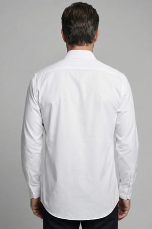 Bisse Pamuk Regular Fit Klasik Tek Cepli Beyaz Erkek Gömlek GMKLS4KPAL242050_D01