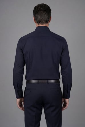 Bisse Modern Fit Klasik Yaka Lacivert Cepsiz Erkek Gömlek GMKLS4KC242058_D39
