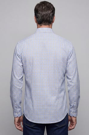 Bisse Regular Fit Cepsiz Pamuk Mavi Erkek Gömlek GMEKS4KPAL242067_E35