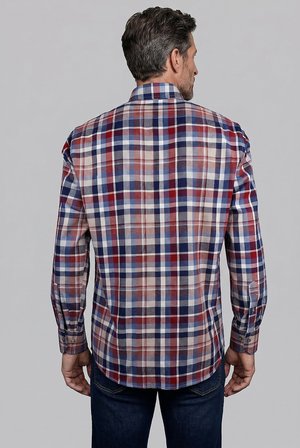 Bisse Kırmızı Regular Fit Pamuk Gömlek GMEKS4KPAL242068_E24