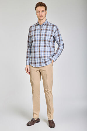 Bisse Paşa Yaka Uzun Kollu Regular Fit Desenli Erkek Gömlek GMEKS4KPS242071_E11