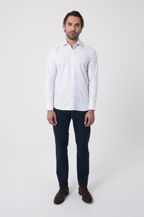 Bisse Regular Fit İtalyan Yaka Pamuk Lacivert Erkek Gömlek GMEKS4K242034_E39