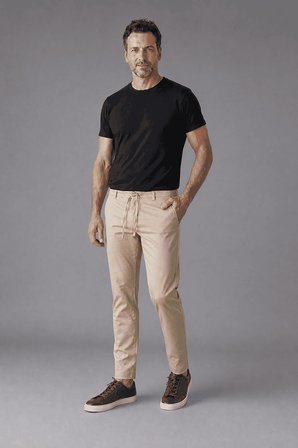 Bisse Bej Pamuk Cepli Bağcıklı Pamuklu Comfort Lastikli Spor Pantolon PNS25Y25102_07