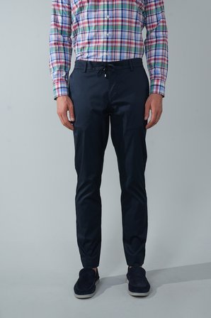 Bisse Erkek Lacivert Pamuklu Comfort Lastikli Bağcıklı Spor Pantolon PNS25Y25102_D39