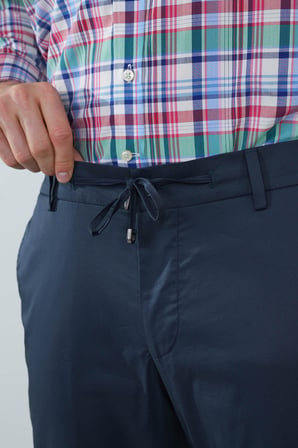 Bisse Erkek Lacivert Pamuklu Comfort Lastikli Bağcıklı Spor Pantolon PNS25Y25102_D39