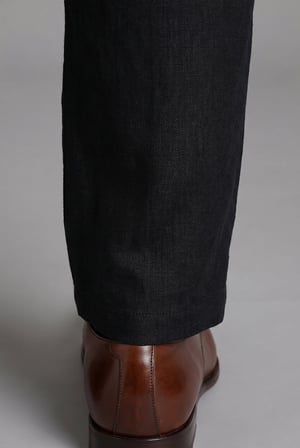 Bisse Siyah Keten Bağcıklı Lastikli Spor Pantolon PNS25Y25106_D99