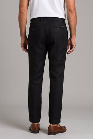 Bisse Siyah Keten Bağcıklı Lastikli Spor Pantolon PNS25Y25106_D99