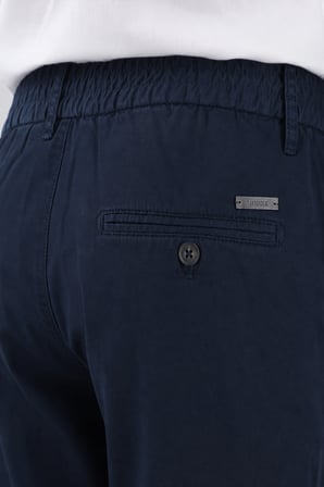 Bisse Indigo Pamuk Keten Lastikli Doğal Bermuda Şort SH25Y25001_D66