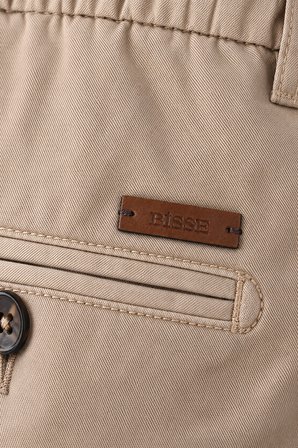 Bisse Camel Pamuk Keten Lastikli Doğal Bermuda Şort SH25Y25001_D70