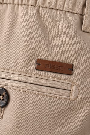 Bisse Camel Pamuk Keten Lastikli Doğal Bermuda Şort SH25Y25001_D70