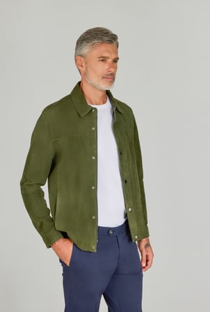 Bisse Erkek Yeşil Gerçek Deri Mont DM25Y25001_D47