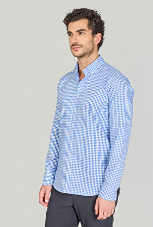 Bisse UZUN KOL PAŞA YAKA CEPSİZ GÖMLEK Mavi GMCZG250063_E35