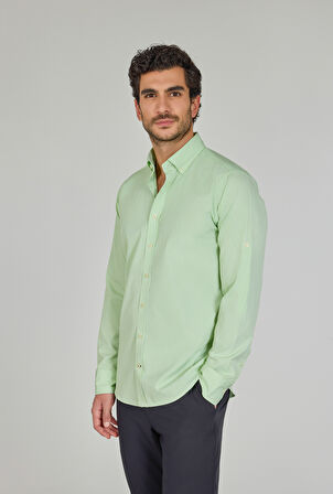 Bisse UZUN KOL PAŞA YAKA CEPSİZ GÖMLEK Yeşil GMCZG250080_E47