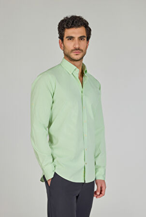 Bisse UZUN KOL PAŞA YAKA CEPSİZ GÖMLEK Yeşil GMCZG250080_E47