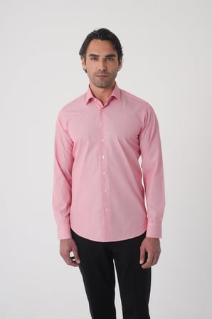 Bisse Regular Fit Erkek Uzun Kol Pamuk Kırmızı Gömlek GMCZG250083_C24