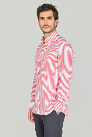 Bisse UZUN KOL PAL BDK YAKA CEPSİZ GÖMLEK Kırmızı GMCZG250035_D24