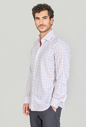 Bisse UZUN KOL İTALYAN YAKA CEPSİZ GÖMLEK Turuncu GMCZG250042_D64