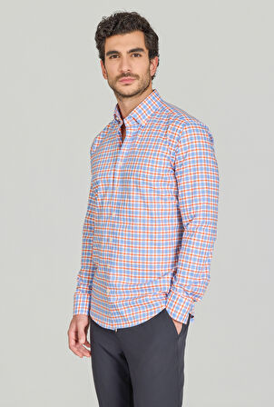 Bisse UZUN KOL PAŞA YAKA CEPSİZ GÖMLEK Turuncu GMCZG250049_D64