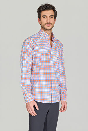 Bisse UZUN KOL PAŞA YAKA CEPSİZ GÖMLEK Turuncu GMCZG250049_D64