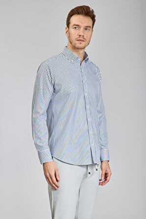 Bisse Regular Fit Uzun Kollu Gri Erkek Gömlek GMCZG250057_D55