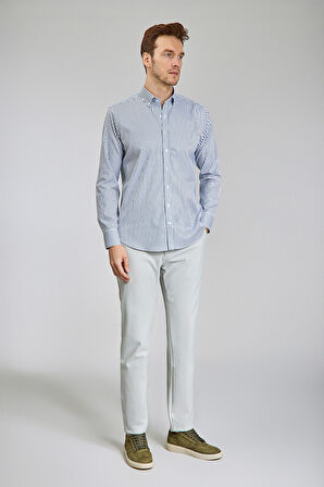 Bisse Regular Fit Uzun Kollu Gri Erkek Gömlek GMCZG250057_D55