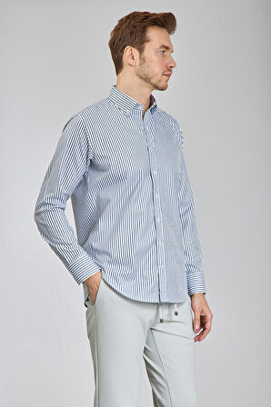 Bisse Regular Fit Uzun Kollu Gri Erkek Gömlek GMCZG250057_D55
