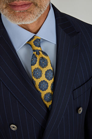 Bisse COMFORT FİT KIRLAGIÇ YAKA TAKIM ELBİSE SEDEF DÜĞMELİ Açık-Lacivert PTK25Y25004_D38