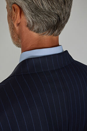 Bisse COMFORT FİT KIRLAGIÇ YAKA TAKIM ELBİSE SEDEF DÜĞMELİ Açık-Lacivert PTK25Y25004_D38