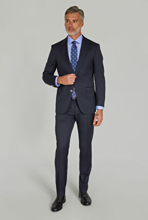 Bisse DOKUMA MONO YAKA ÇİFT YIRTMAÇ 6 DROP KLASİK TAKIM Lacivert PTK25YNOS001_D39