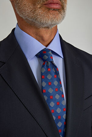 Bisse DOKUMA MONO YAKA ÇİFT YIRTMAÇ 6 DROP KLASİK TAKIM Lacivert PTK25YNOS001_D39