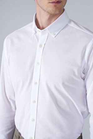 Bisse UZUN KOL PAŞA YAKA ÖRME CEPSİZ Beyaz GMORM250001_D01