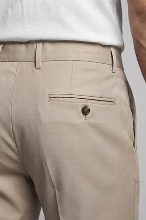 Bisse Bej Yün Dokuma Erkek Klasik Pantolon PPNK25YNOS001_D07