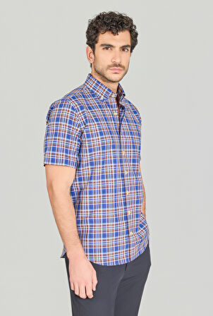 Bisse Regular Fit Paşa Yaka Kahve Erkek Gömlek GMEKS250005_D11