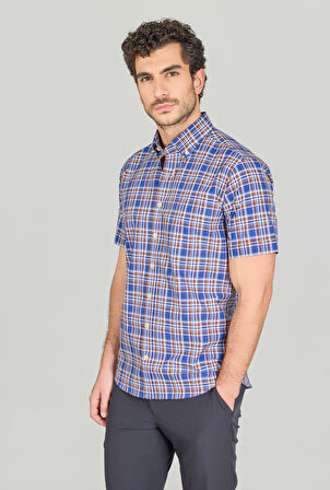 Bisse Regular Fit Paşa Yaka Kahve Erkek Gömlek GMEKS250005_D11