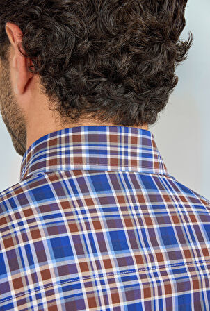 Bisse Regular Fit Paşa Yaka Kahve Erkek Gömlek GMEKS250005_D11