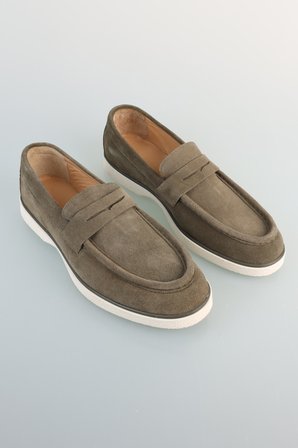 Bisse Erkek Süet Loafer Haki Ayakkabı AYK25Y25004_D49