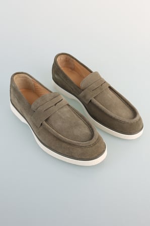 Bisse Erkek Süet Loafer Haki Ayakkabı AYK25Y25004_D49
