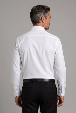 Bisse Beyaz Regular Fit Pamuk Cepsiz Klasik Yaka Uzun Gömlek GMKLS250063_01
