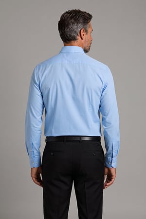 Bisse Mavi Regular Fit Pamuk Cepsiz Klasik Yaka Uzun Gömlek GMKLS250061_35
