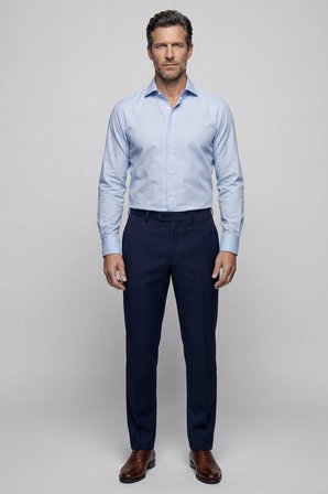 Bisse Regular Fit Klasik Erkek Pamuk Açık Mavi Gömlek GMKLS250053_33