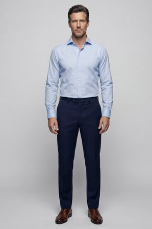 Bisse Regular Fit Klasik Erkek Pamuk Açık Mavi Gömlek GMKLS250053_33