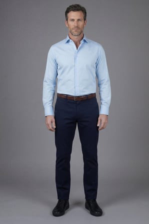 Bisse Açık Mavi Regular Fit Modern %100 Pamuk Cepsiz Klasik Yaka  Uzun Gömlek GMKLS250067_33