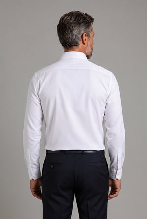 Bisse Beyaz Regular Fit Modern Pamuk Cepsiz Klasik Yaka Uzun Gömlek GMKLS250066_01