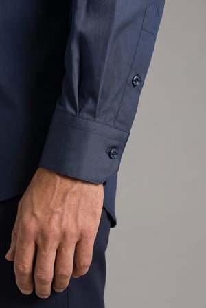 Bisse Lacivert Regular Fit Modern Pamuk Cepsiz Klasik Yaka Uzun Gömlek GMKLS250066_C39