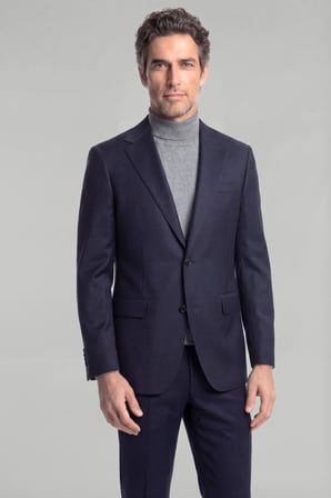 Bisse Comfort Fit Lacivert Mono Yaka Çift Yırtmaçlı 6 Drop Erkek Yün Ceket PCK25K25205_D39