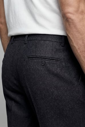 Bisse Antrasit Yün Kaşmir Klasik Flanel Pantolon PPNK25K25201_D58