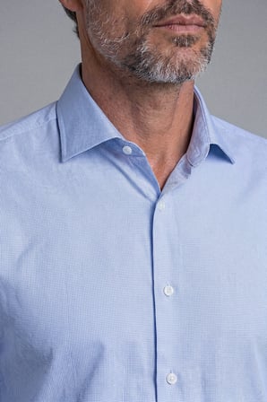 Bisse Açık Mavi Regular Fit Pamuk Cepsiz Uzun Yaka Gömlek GMARS252097_33