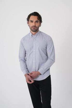 Bisse Uzun Kollu Paşa Yaka Regular Fit Erkek Siyah Cepsiz Gömlek GMCZG252110_C99