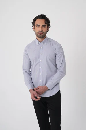 Bisse Uzun Kollu Paşa Yaka Regular Fit Erkek Siyah Cepsiz Gömlek GMCZG252110_C99